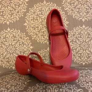 Crocs Red Mary Janes